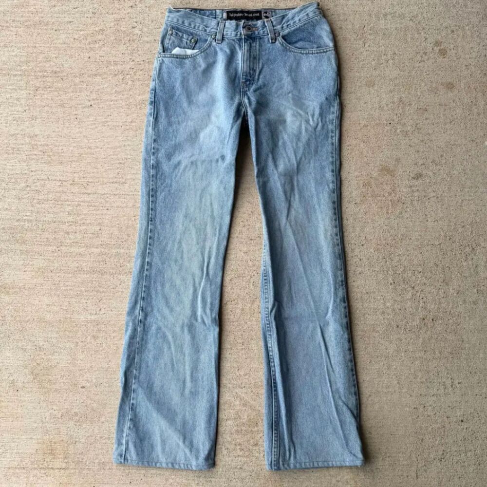 Vtg Y2K Levis SilverTab Hipster Boot Cut Jeans Made in USA Light Wash 9 Long